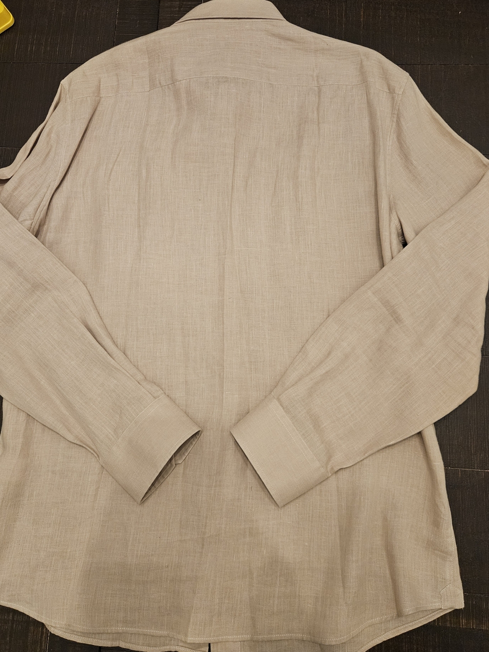 Brunello Cucinelli Beige-Tan Linen Casual Button-Down Shirt - Picture 3 of 6